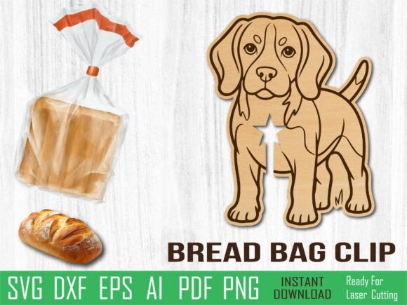 Beagle Dog Bread Clip Laser Cut for Organizers