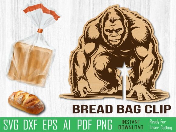 Bigfoot Bread Clip Laser Cut for Organizers