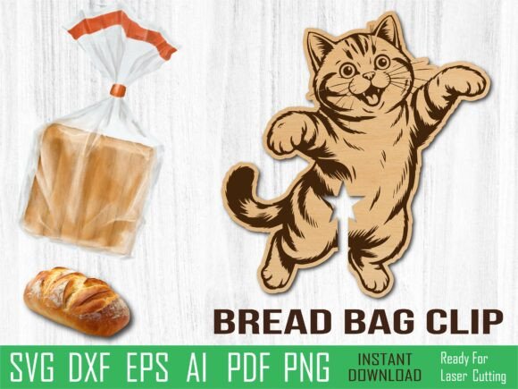 British Shorthair Cat Bread Clip for Laser Cutting