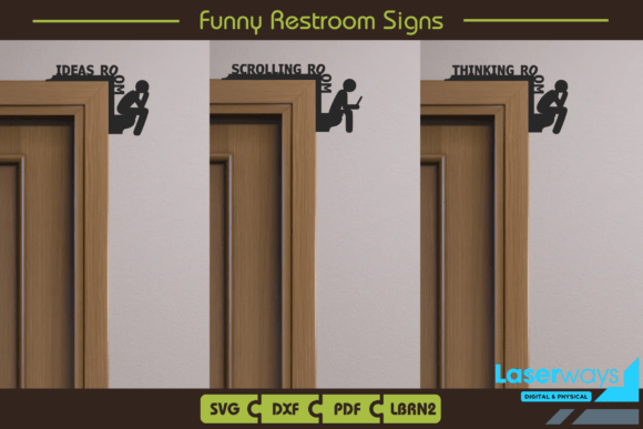 Bundle File Funny Restroom Signs for Local Business Branding