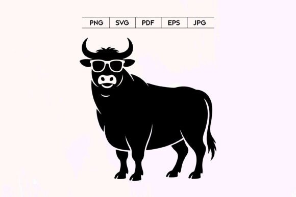 Cool Bull Mascot with Sunglasses – Graphics for Creative Projects
