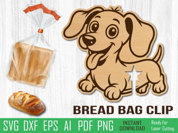 Dachshund Dog Bread Clip Embroidery Design
