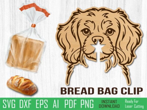 Dog Bread Bag Clip Laser Cut for Organizers