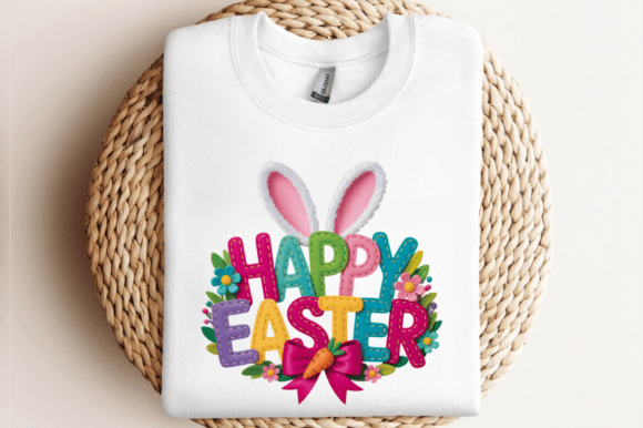 Faux Yarn Happy Easter Coquette Bow PNG – A Versatile Graphic for Content Creators