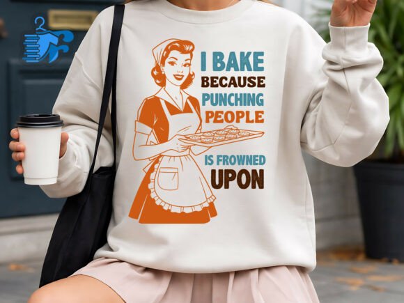 Funny Baker Retro Illustration Design for T-Shirt Graphics