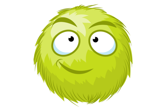 Funny Monster with Smirking Smile Face Graphics