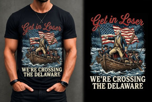 Get In Loser We re Crossing the Delaware Graphics for T-Shirt Designs