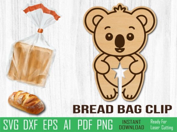 Koala Bread Clip Laser Cut for Organizers
