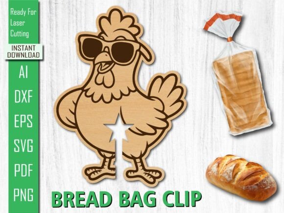 Laser Cut Animal Cool Chicken Bread Clip for Other Art Amp