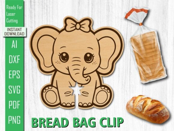Laser Cut Animal Cute Elephant Bow Bread for Other Art Amp