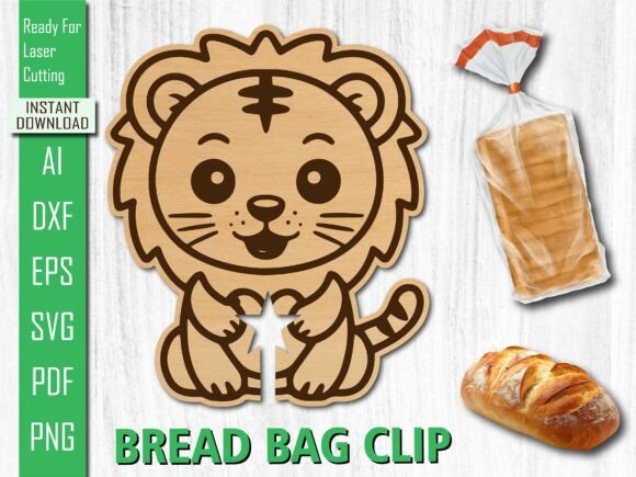 Laser Cut Animal Jungle Lion Bread Clip for Other Art Amp