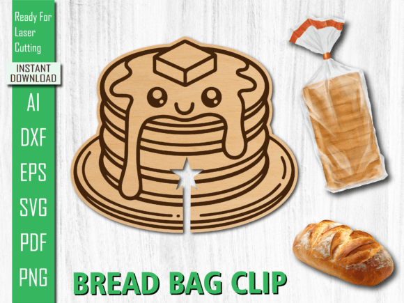 Laser Cut Bakery Pancake Bread Bag Clip for Other Art Amp