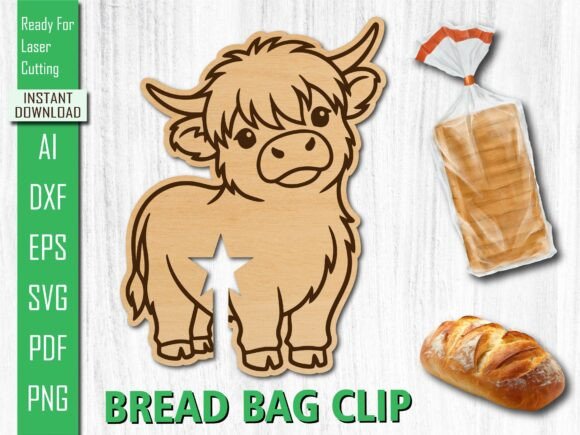 Laser Cut Cute Baby Highland Cow Clip for Other Art Amp