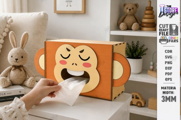 Laser Cut Funny Animal Tissue Box SVG for Branding