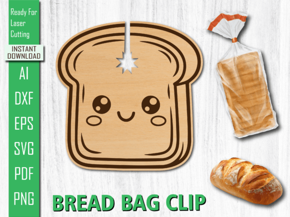 Laser Kawaii Bakery Bread Slice Bag Clip for Home Decor