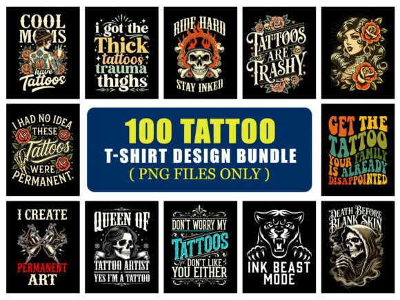 Medusa Tattoo Bundle T-Shirt Design for Blog and Web Use